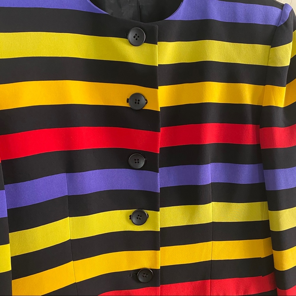 Vtg Multi Color Striped Blazer Jones NY Sz 6 - Picture 10 of 10